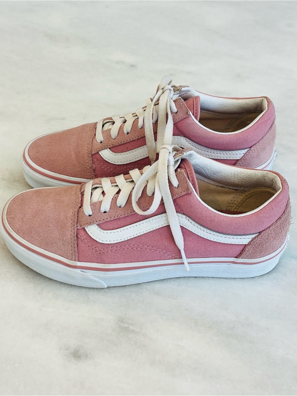 Vans Old Skool Light Pink Suede Low Top Sneakers Rare Women's Size 7